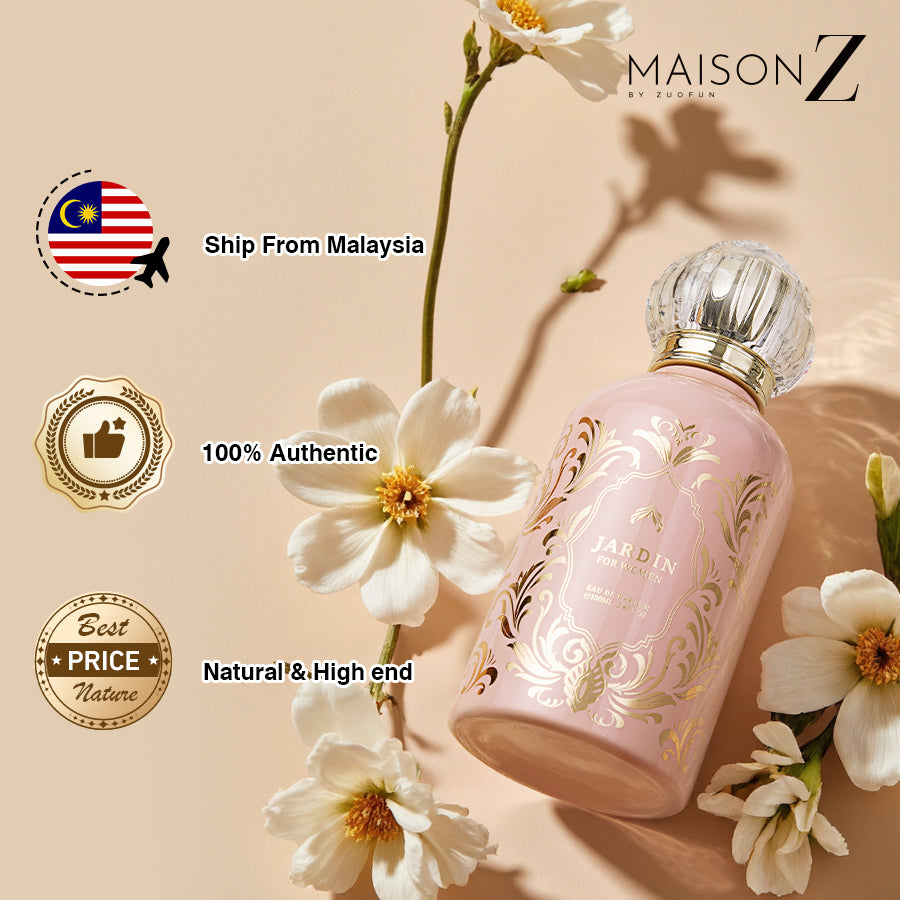 Elegant floral perfume with soft feminine scent, light and refined fragrance