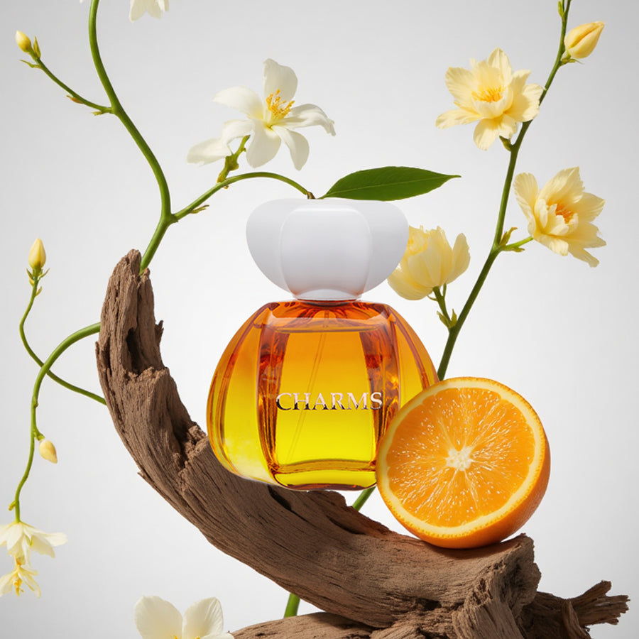 Perfume with jasmine and orange notes, fresh and sweet feminine fragrance