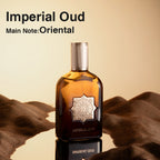 Oriental oud perfume in warm desert setting, bold and long-lasting scent