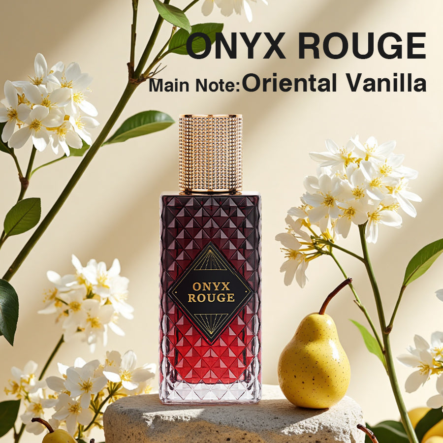Vanilla perfume with pear and floral notes, soft and creamy sweet fragrance