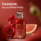 Romantic red aesthetic perfume for date night, sweet and seductive fragrance