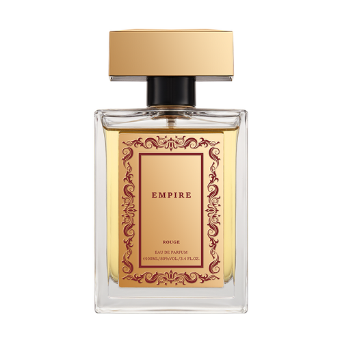 Empire Rouge oriental perfume bottle with rum, vanilla and tobacco notes, warm and sensual fragrance