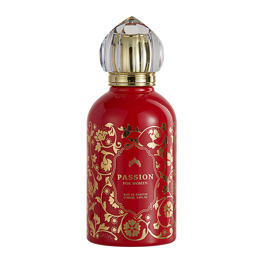 Passion floral fruity perfume bottle with pear and rose notes, sweet and sensual fragrance