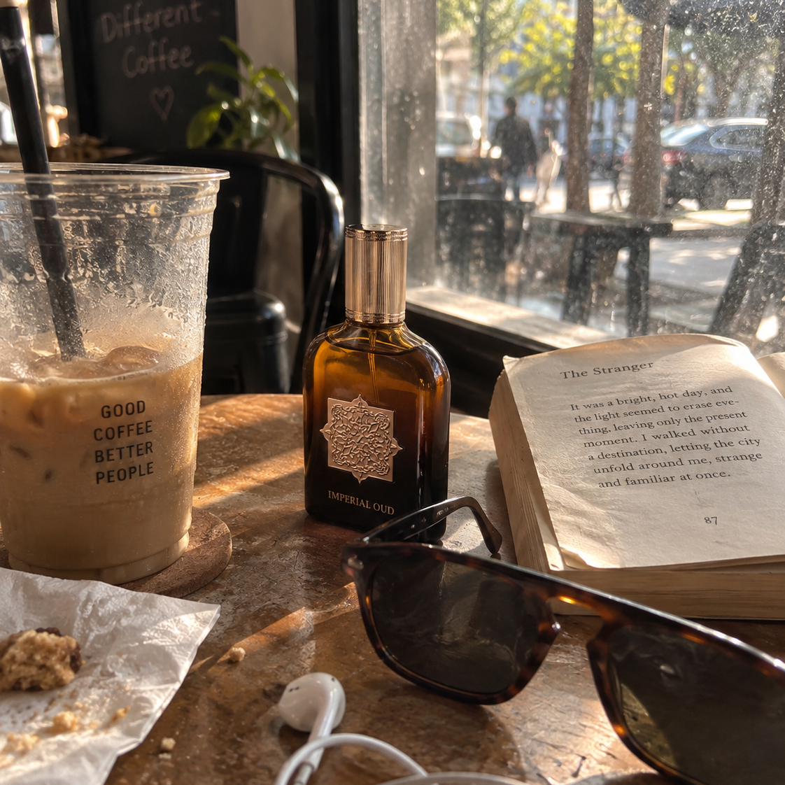 Imperial Oud at a café table